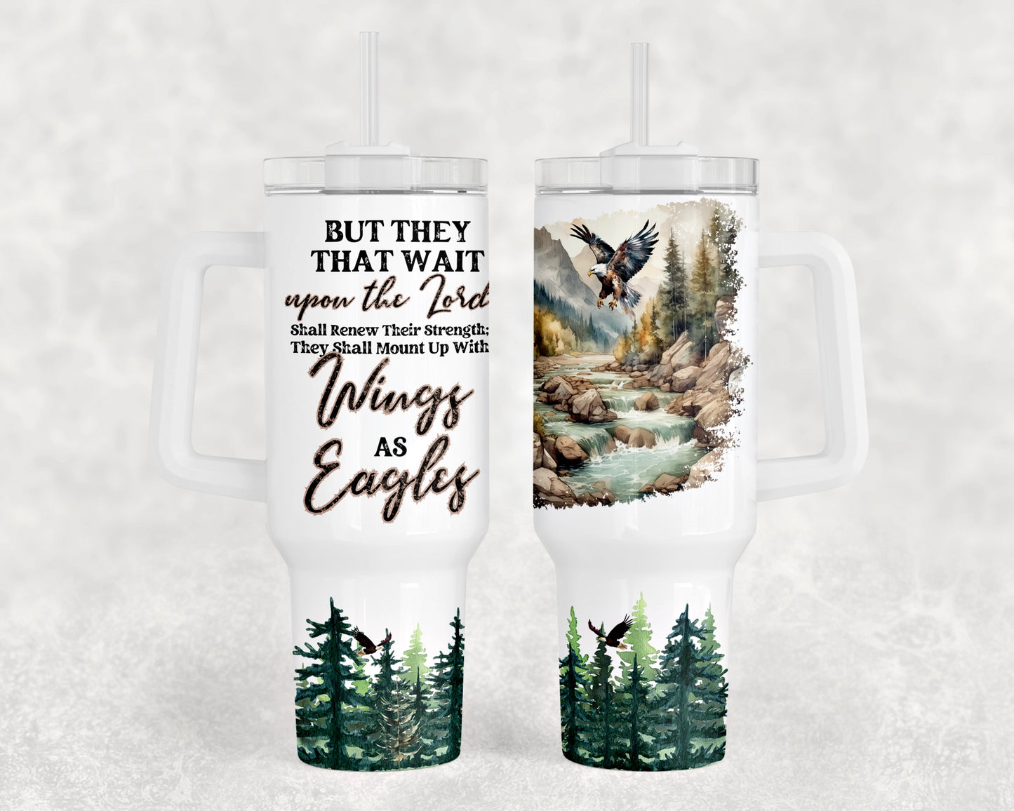 Wings as Eagles Quencher 40 oz Stainless Steel Tumbler