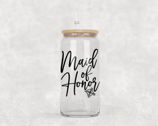 Maid of Honor Glass Can