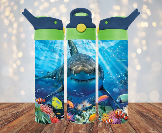 Shark Kids Flip Top 20 oz. Tumbler