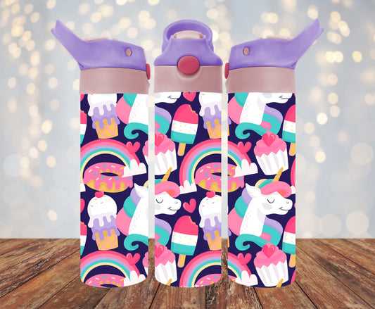 Unicorn Cupcake Kids Flip Top 20 oz. Tumbler